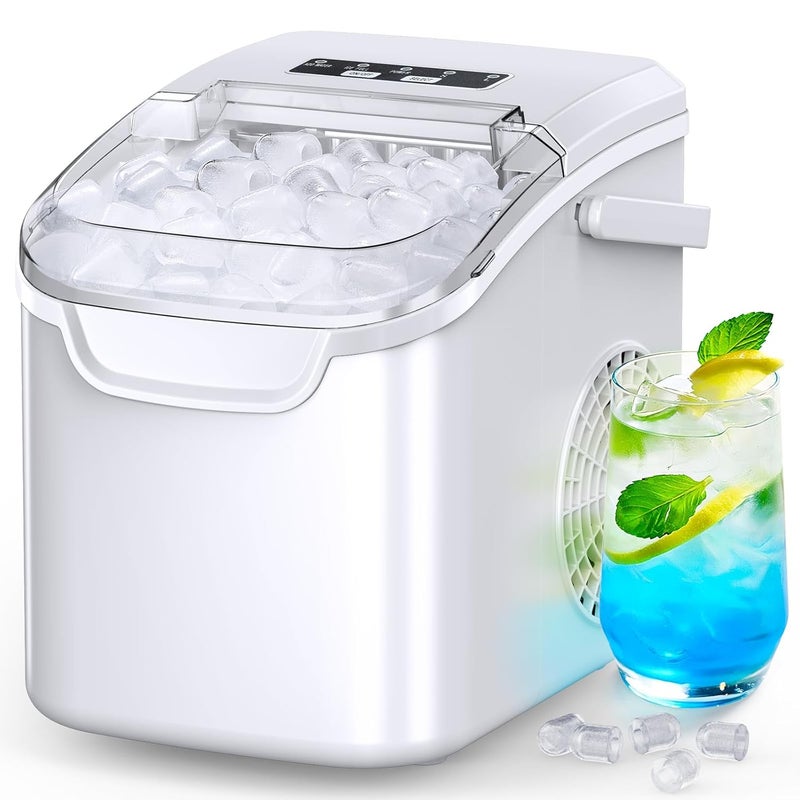 COWSAR Ice Maker Countertop, Portable Ice Machine with Self-Cleaning, 26.5 lbs/24Hrs, 8 Ice Cubes in 6 Mins, Ice Basket and Scoop, Ideal for Home, Kitchen, Bar, Camping - Image 1